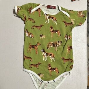Milkbarn Kids Organic Cotton Short Sleeve One Piece - Dog print